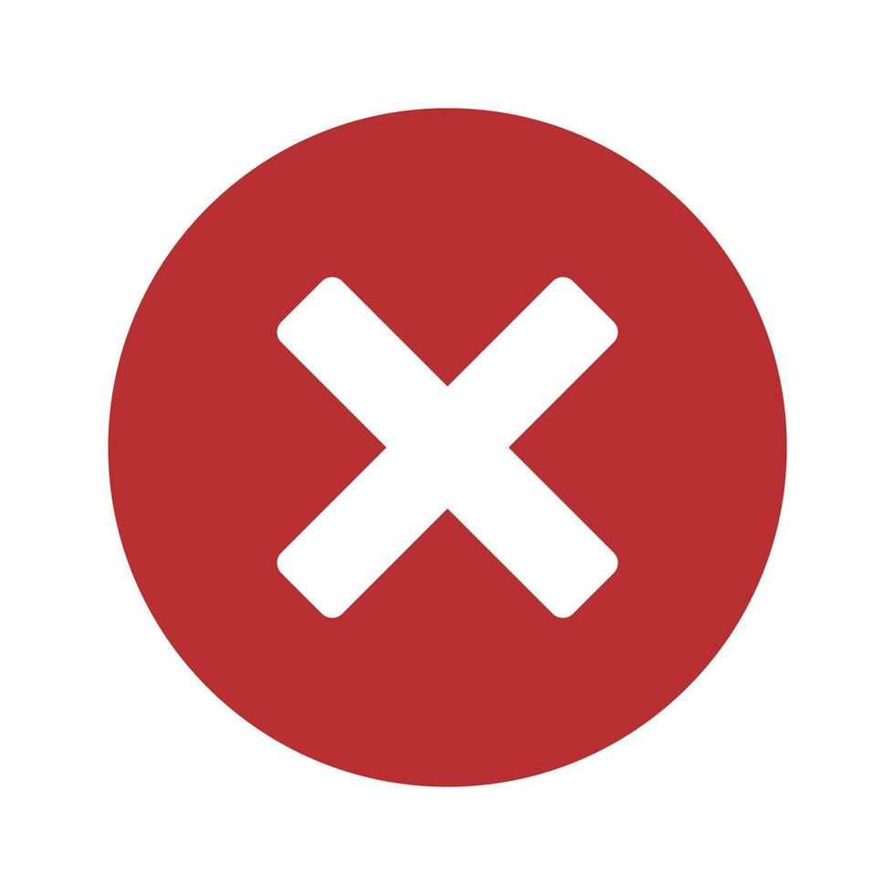An x symbol in a red circle vector