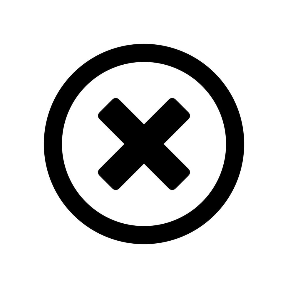 No x sign icon illustration vector