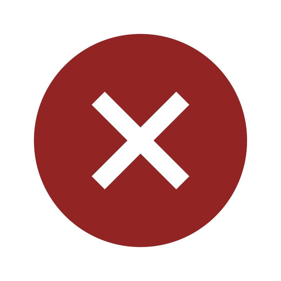 A red cross with an x on it vector