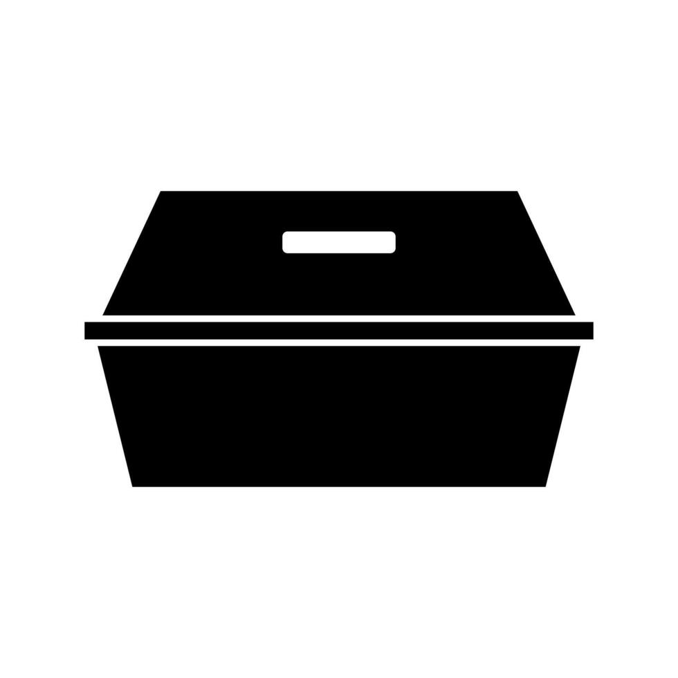 A black and white illustration of a box vector