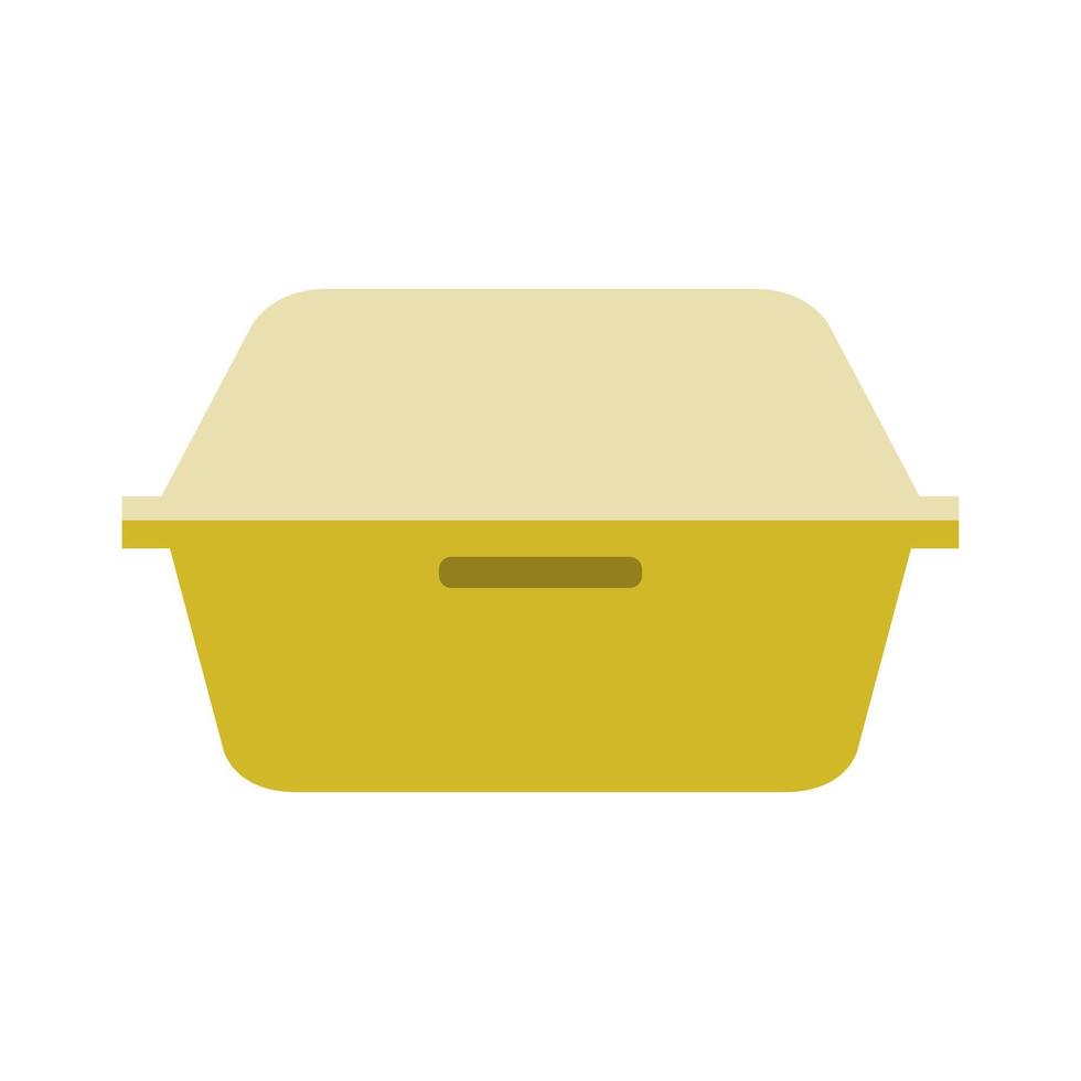 A yellow plastic container with a lid on it vector