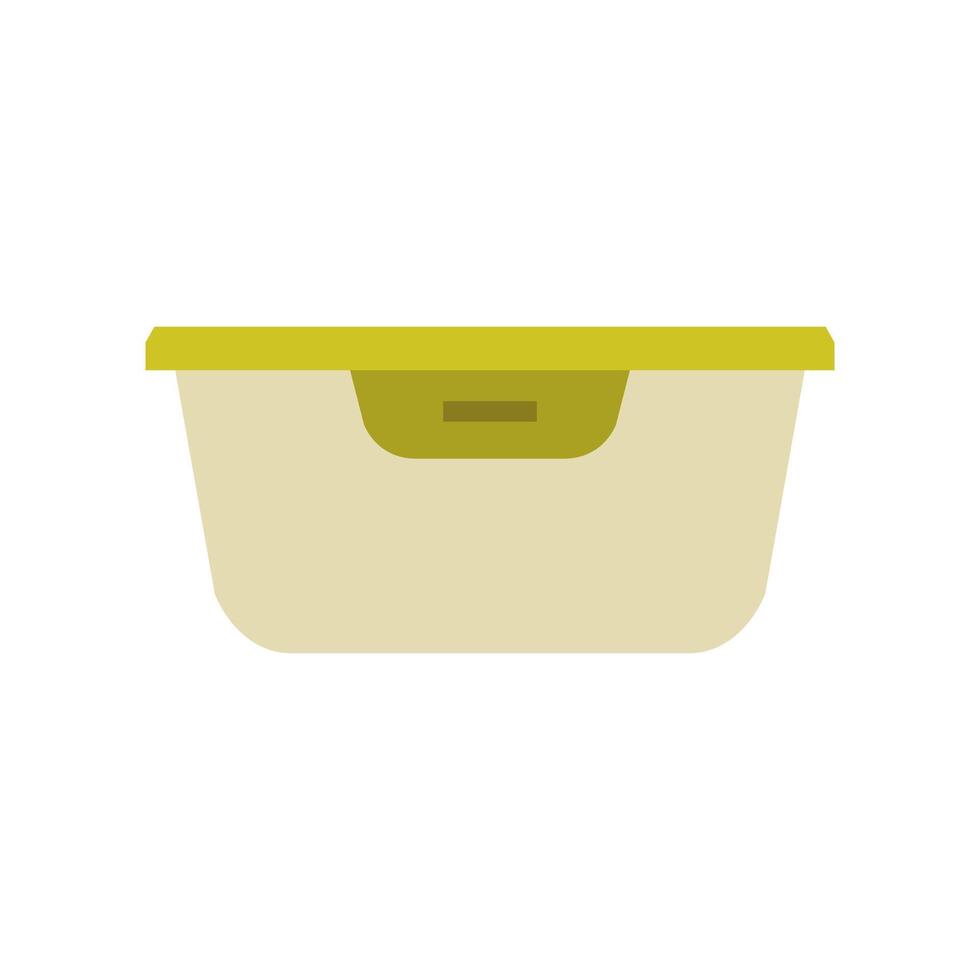 A yellow plastic container with a lid on a white background vector