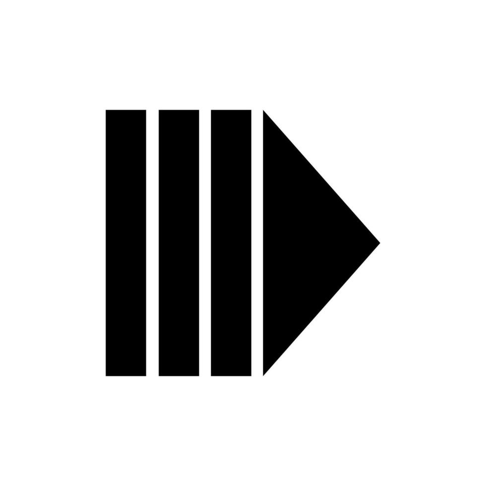 A black and white arrow pointing down on a white background vector