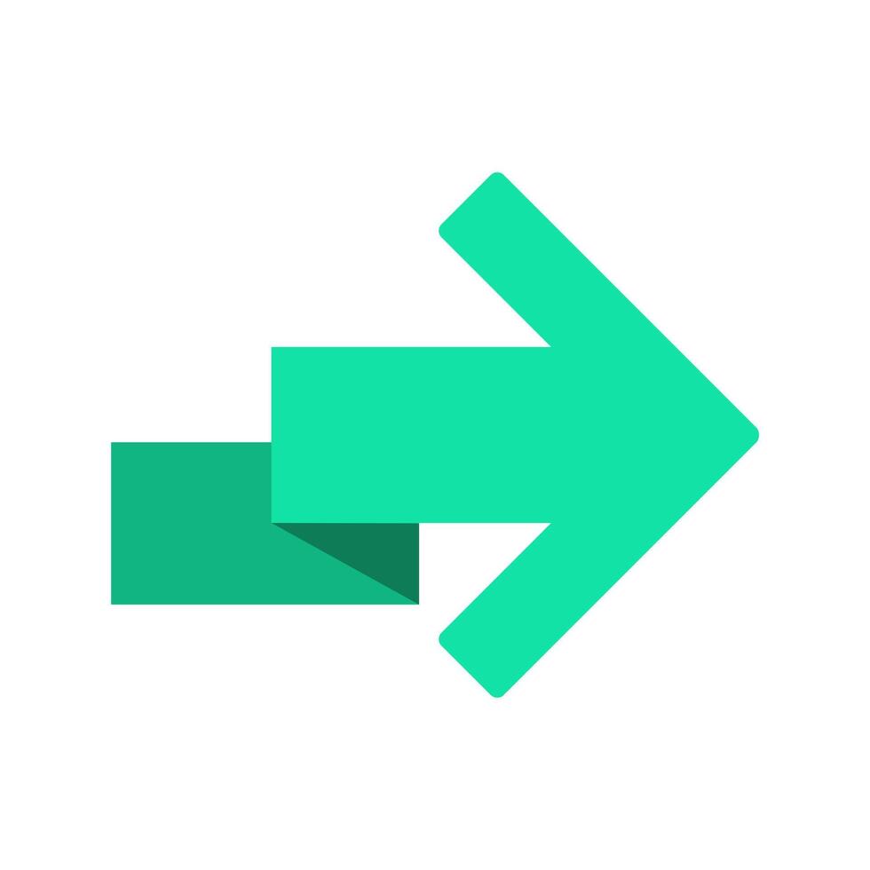 A green arrow pointing to the right vector
