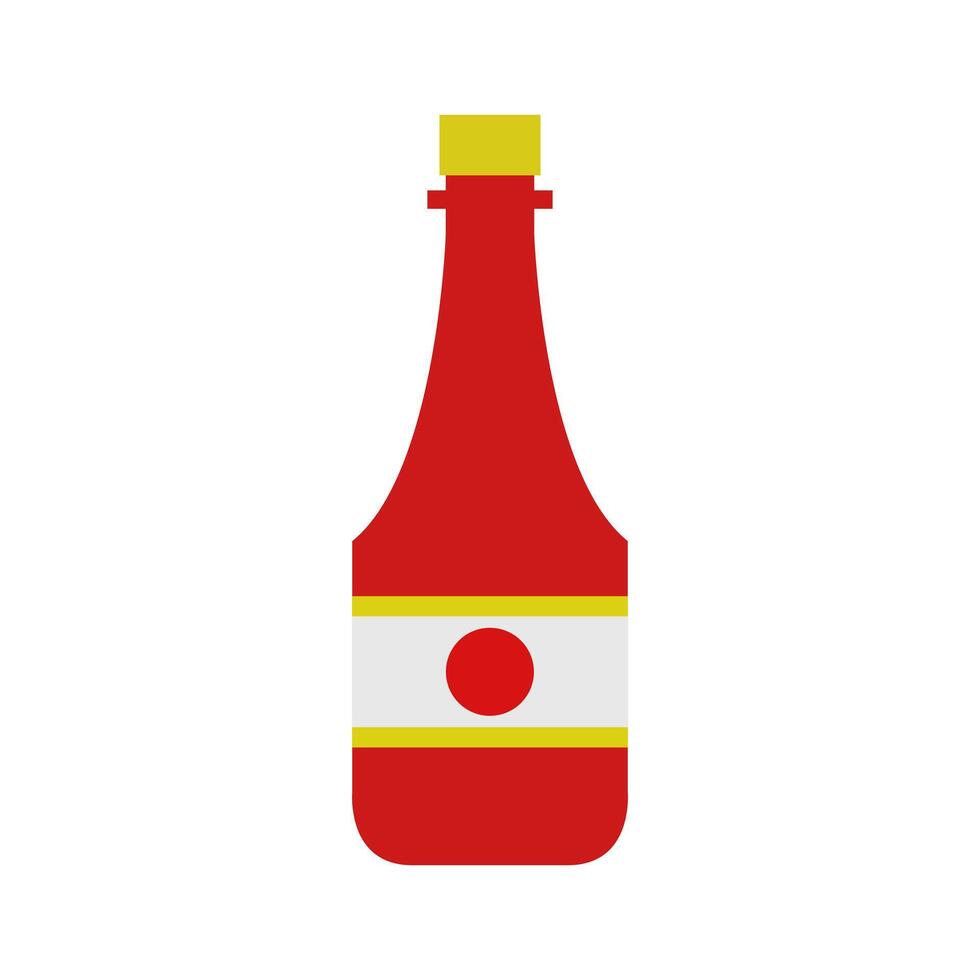 A bottle of ketchup is shown on a white background vector
