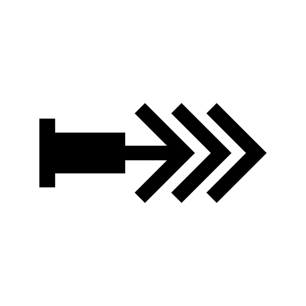 A black arrow pointing to the right on a white background vector