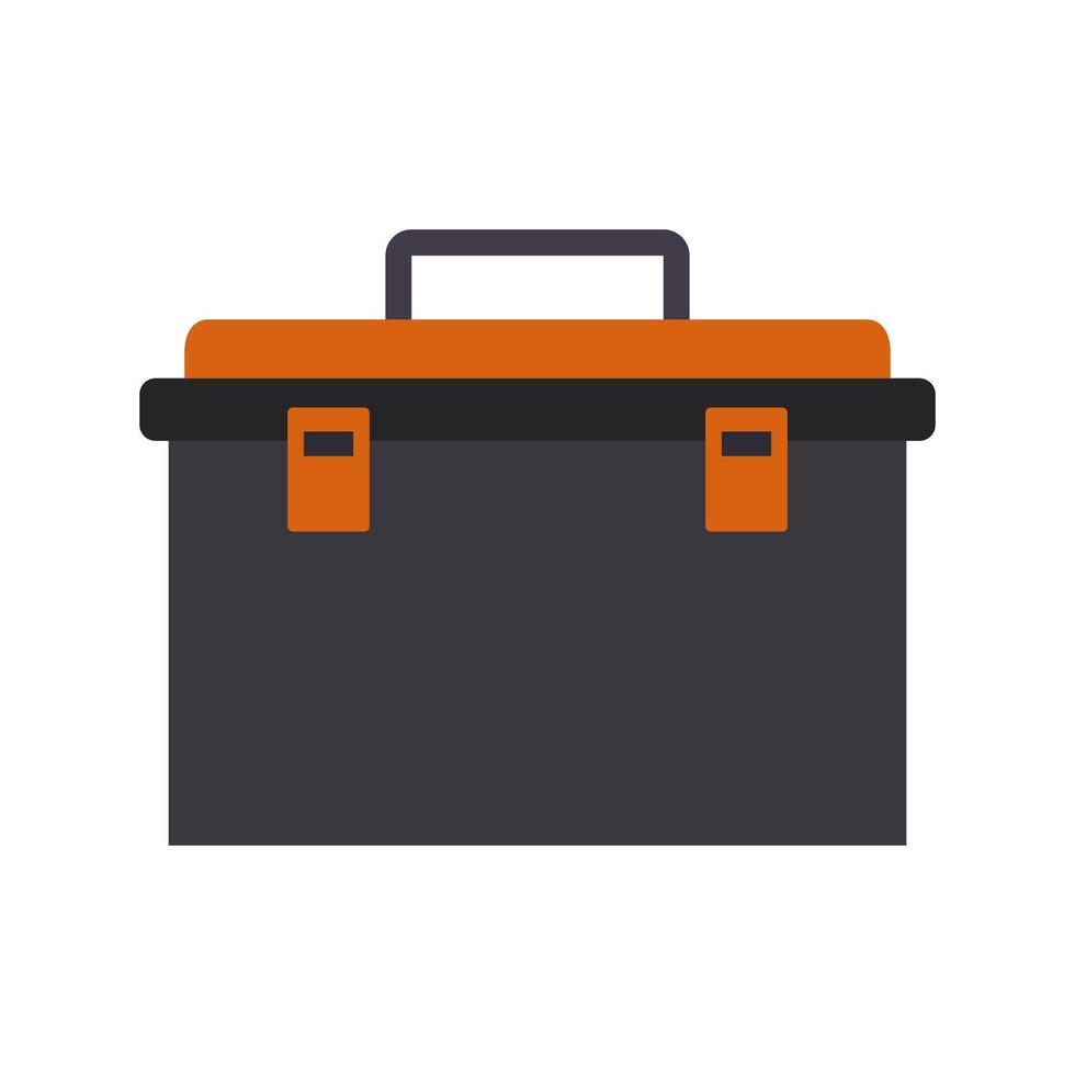 A black and orange toolbox icon on a white background vector