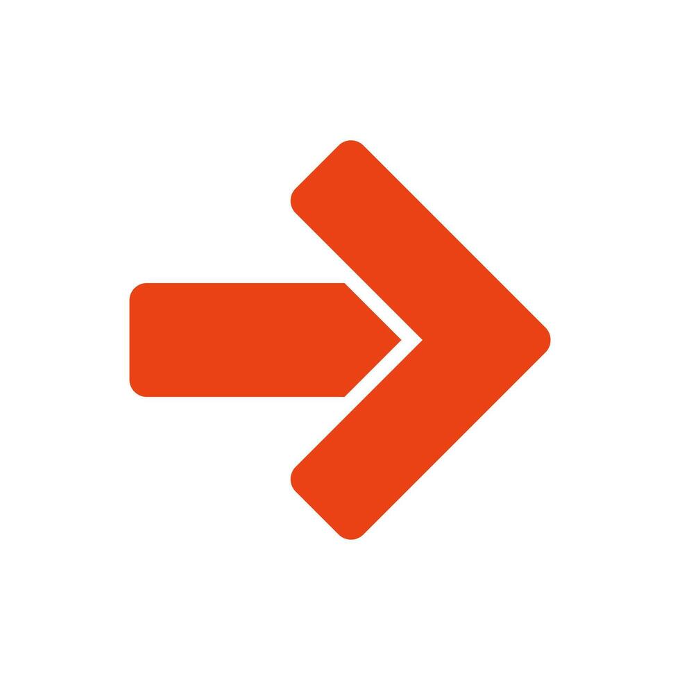 An orange arrow pointing to the right vector