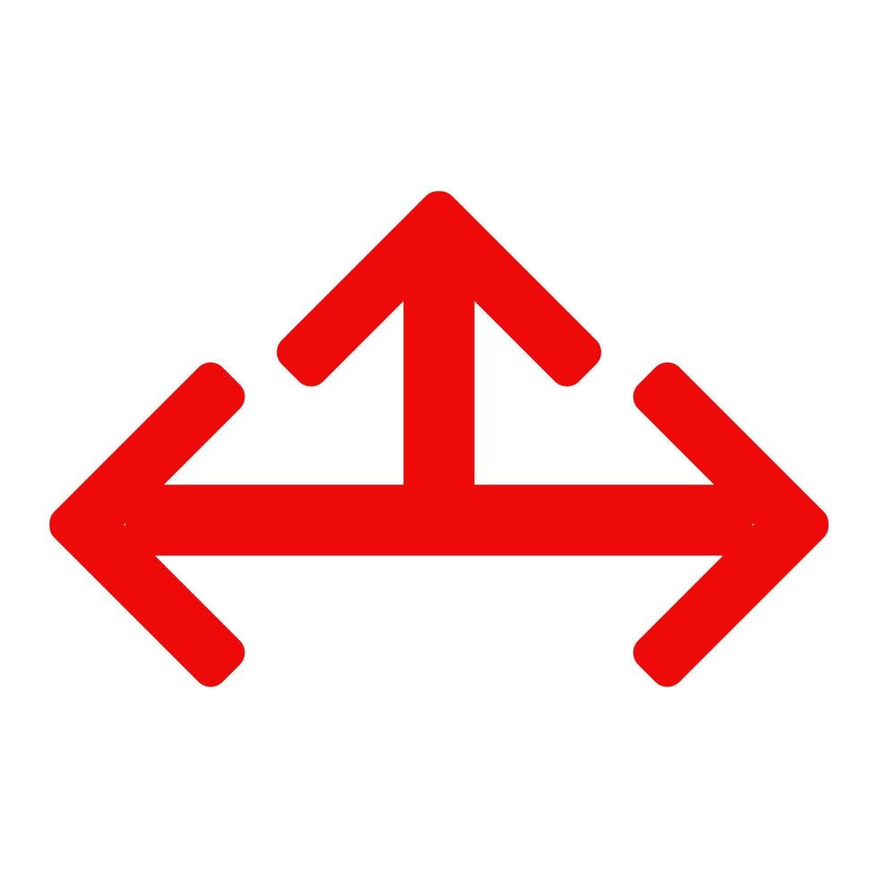 A red arrow pointing to the right vector