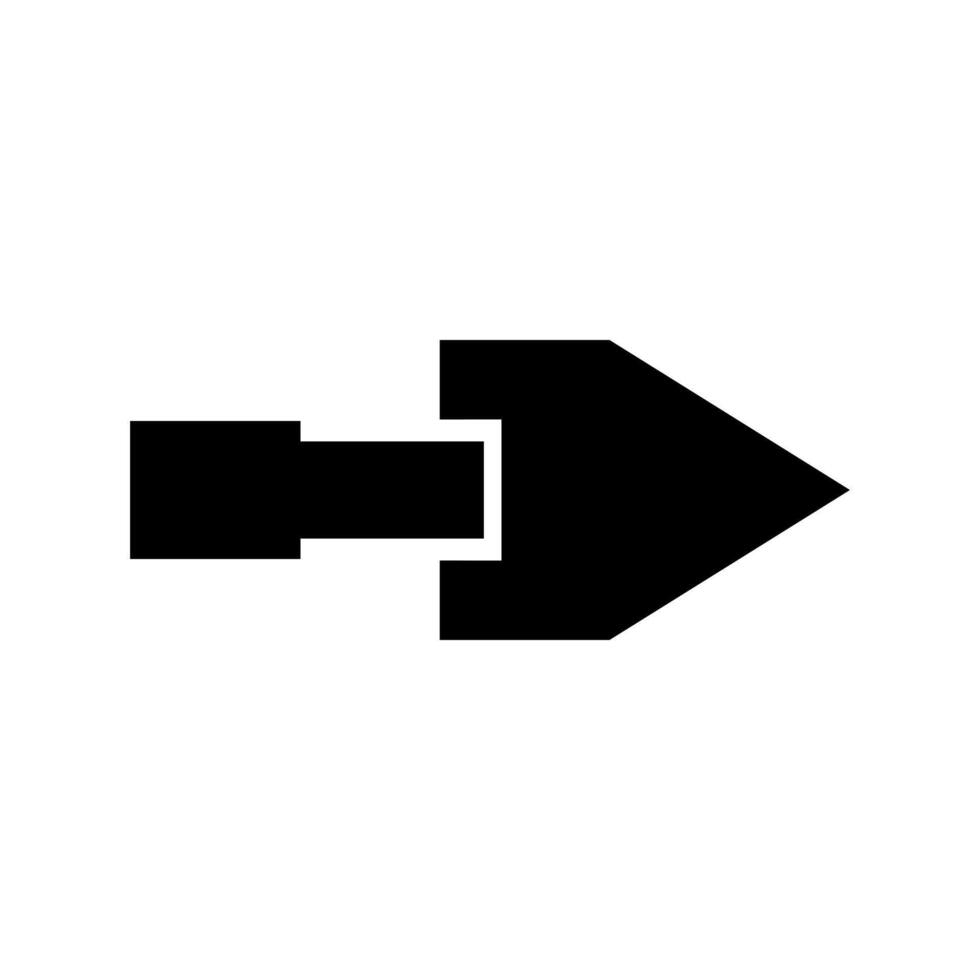 A black and white arrow pointing down on a white background vector