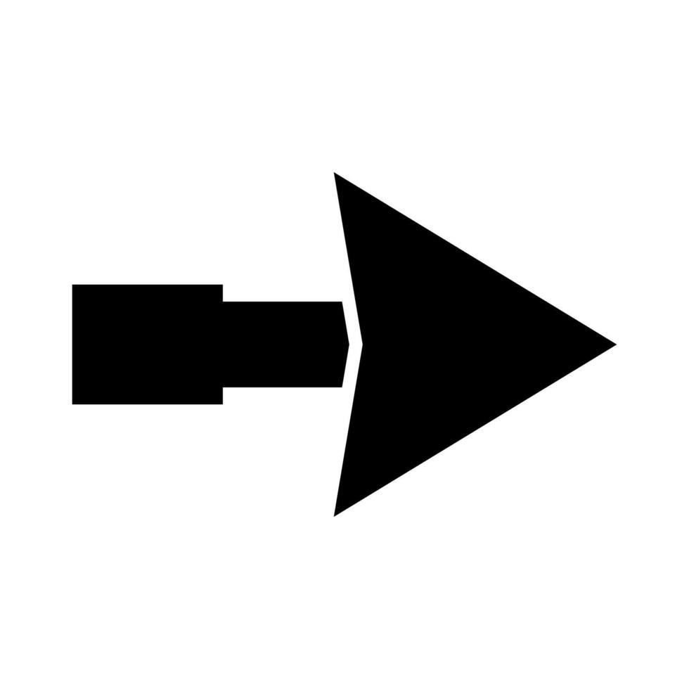 A black and white arrow pointing down on a white background vector