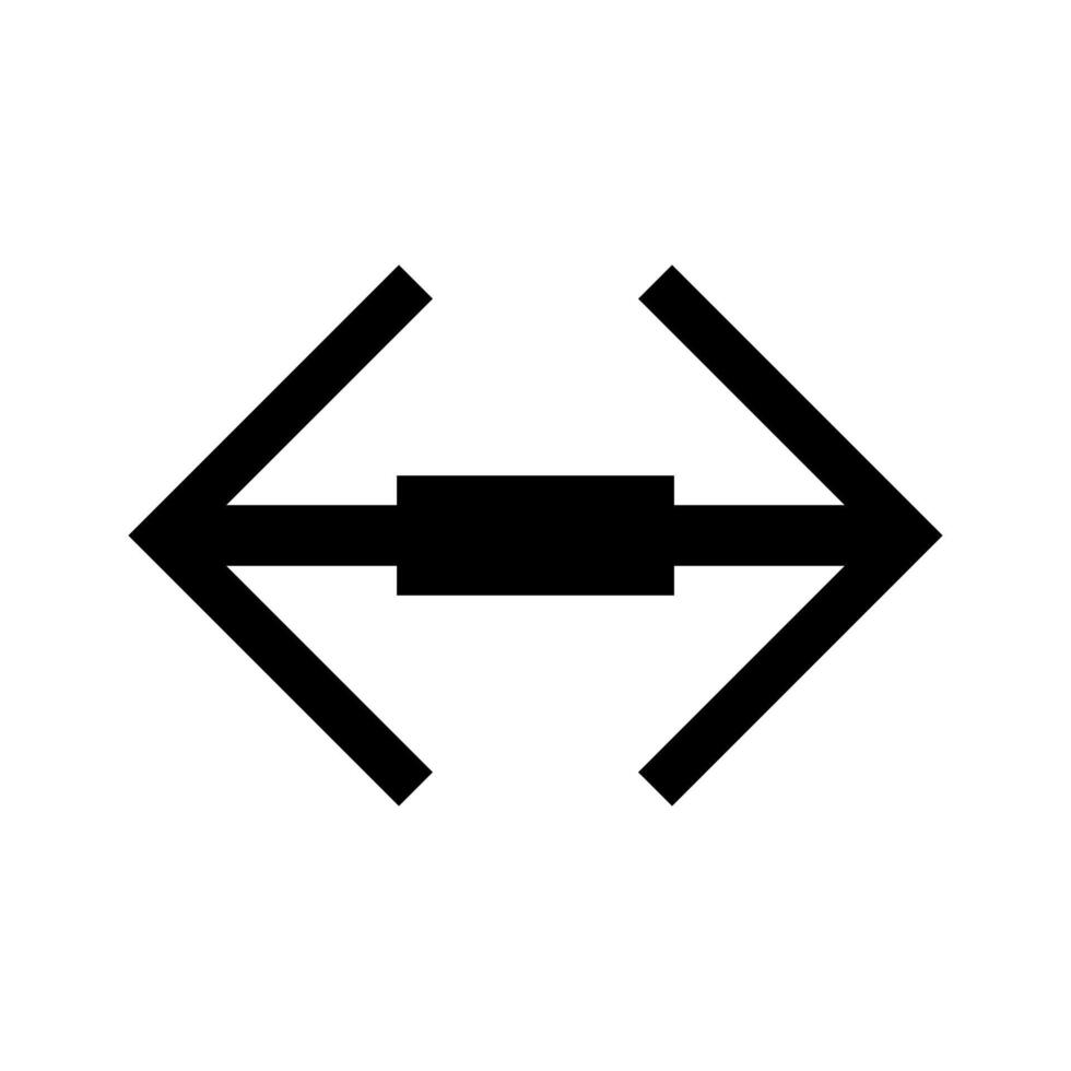 A black and white image of a symbol with two arrows vector
