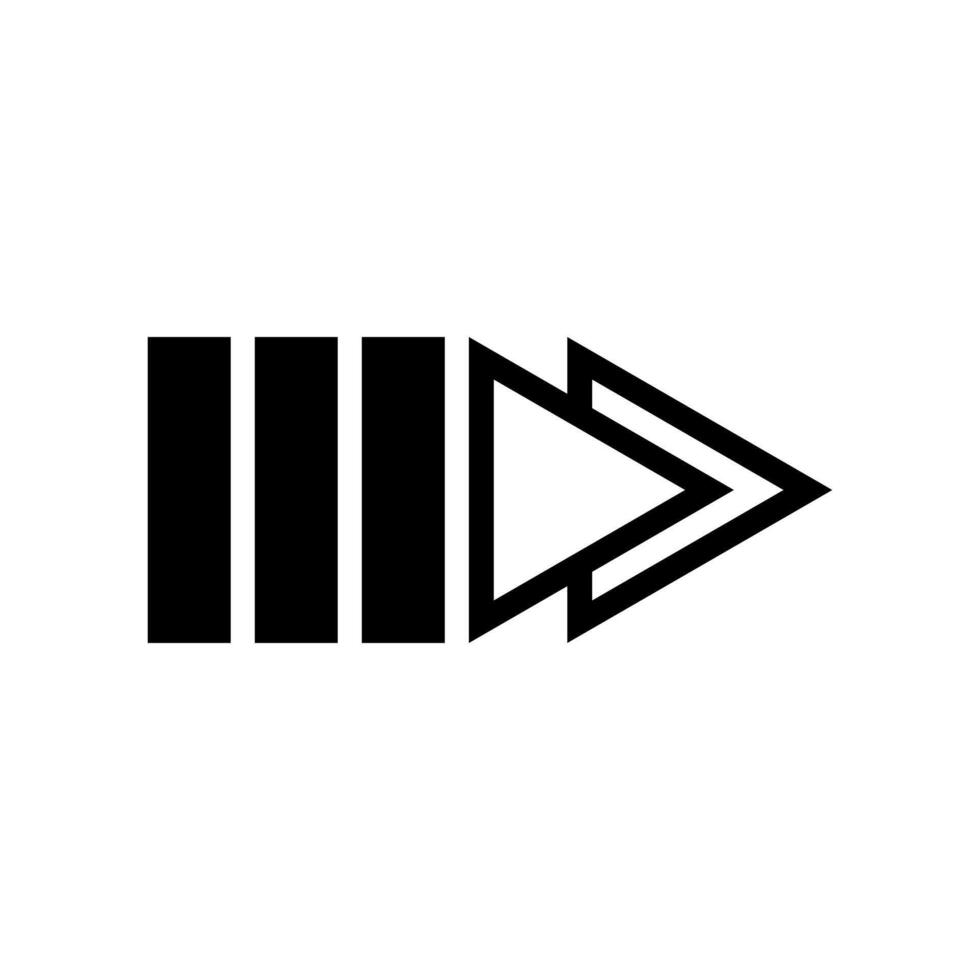 A black and white arrow pointing to the right vector