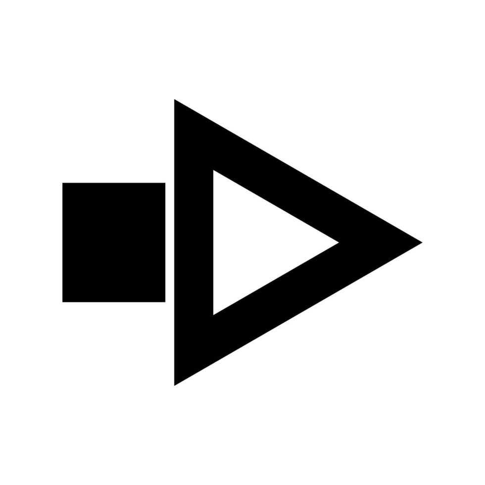 A black and white arrow pointing to the left vector