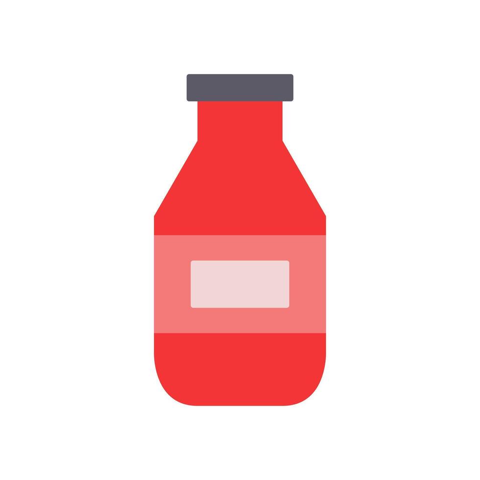 A red bottle of ketchup on a white background vector