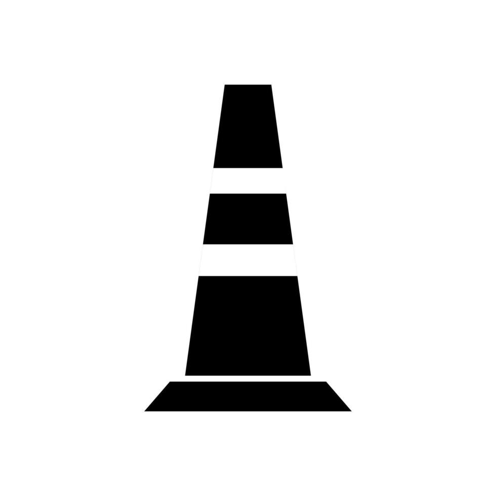 Traffic cone icon illustration on white background vector