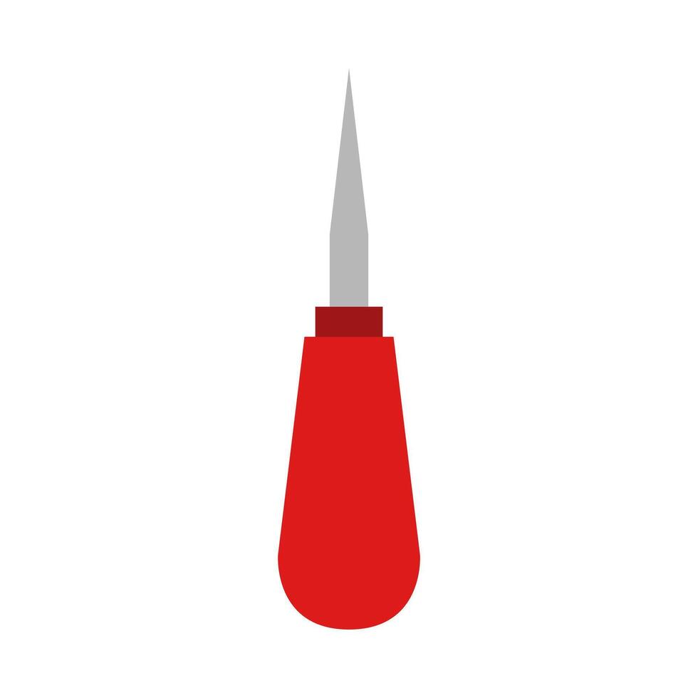 A red tool with a long handle on a white background vector