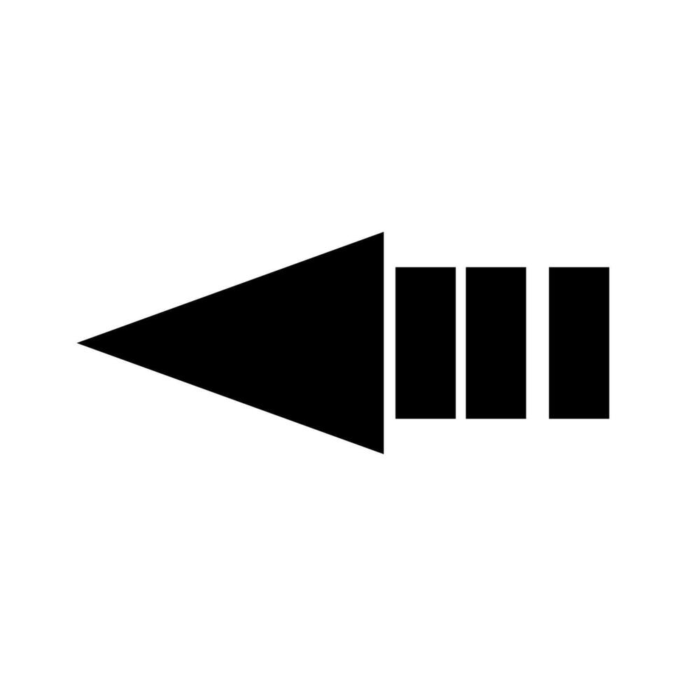 A black and white arrow pointing down on a white background vector