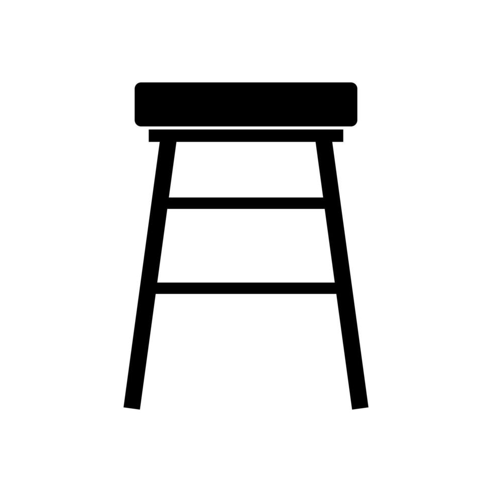 A black and white illustration of a stool vector