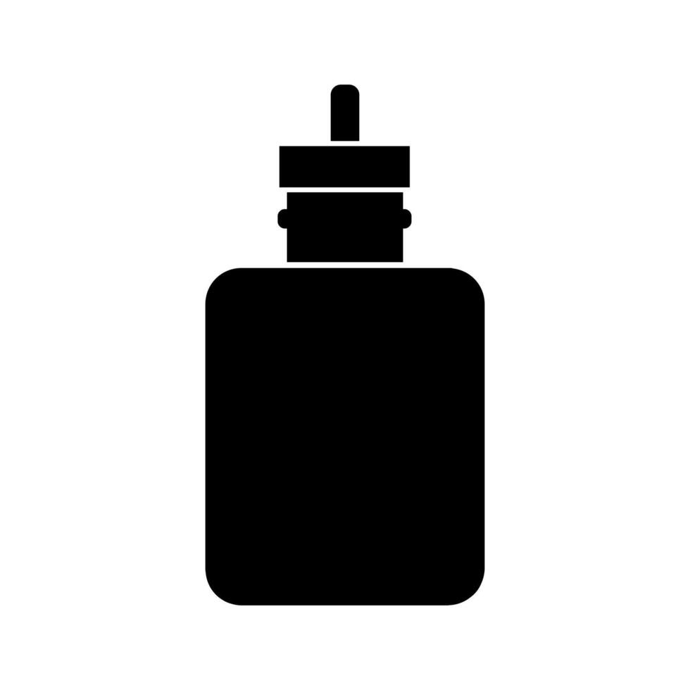 A black and white bottle with a cap on it vector