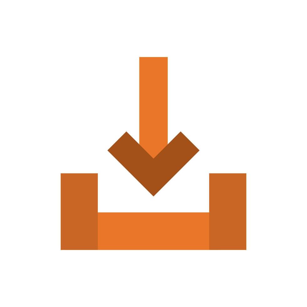 An orange arrow pointing up on a white background vector