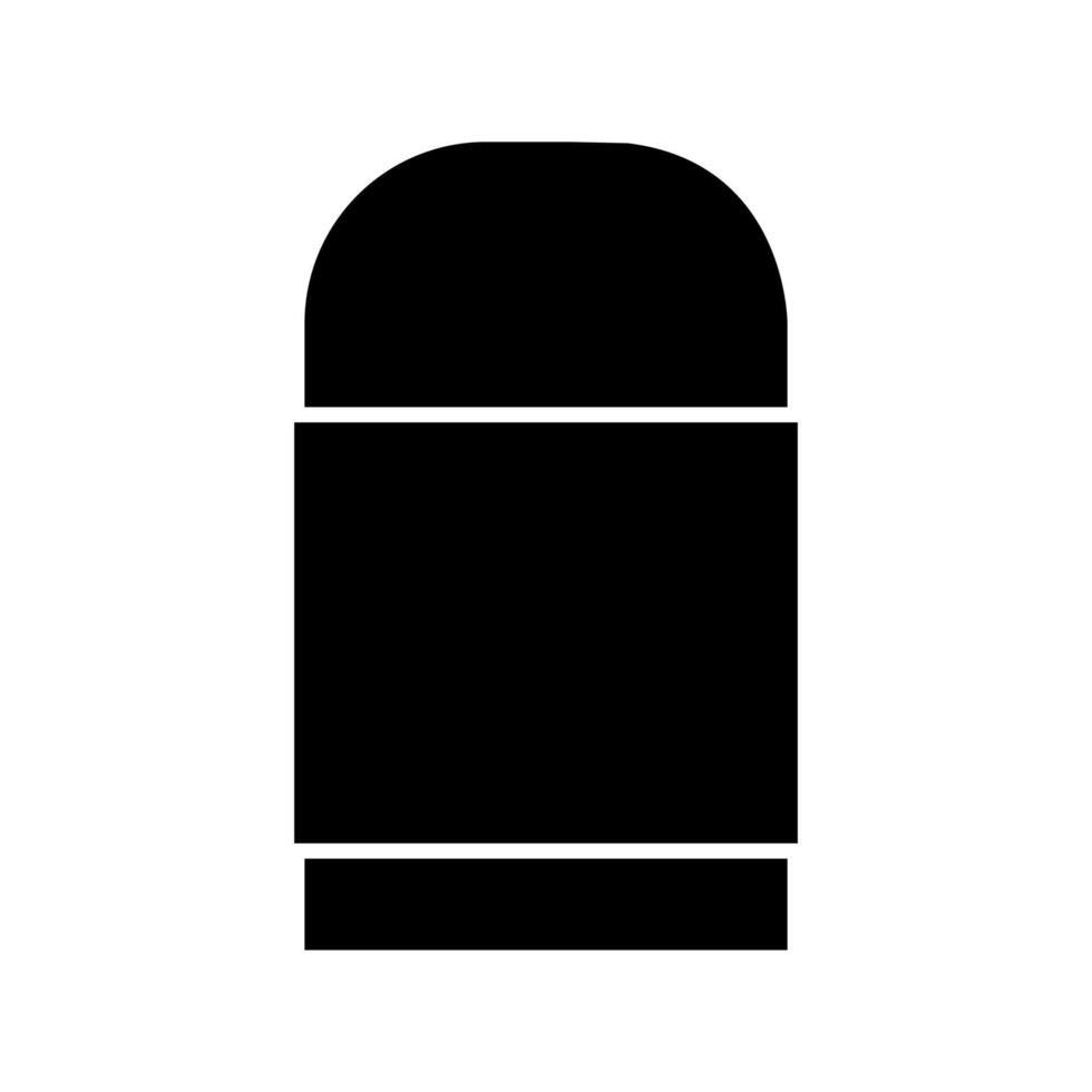 A black and white icon of a bottle vector