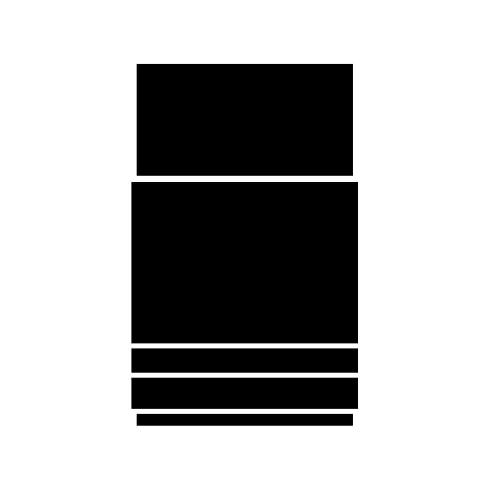 A black and white icon of a bottle vector