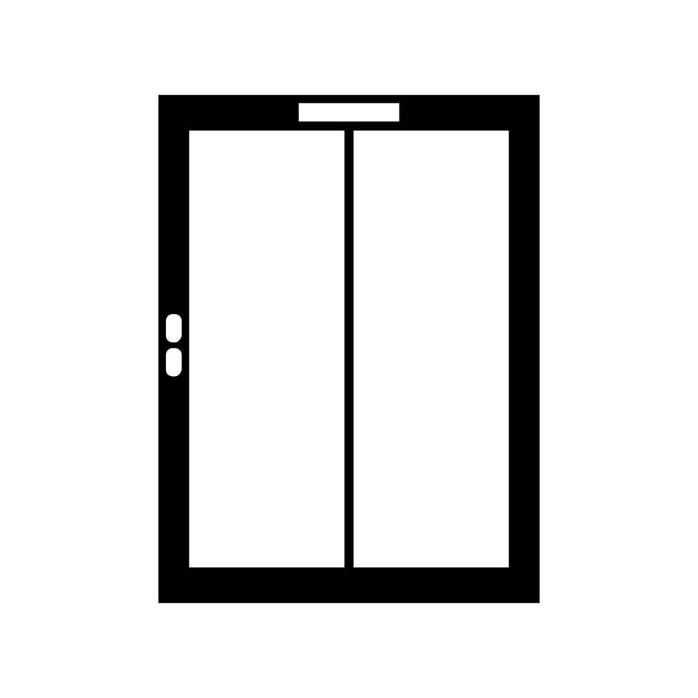 A black and white illustration of a sliding door vector