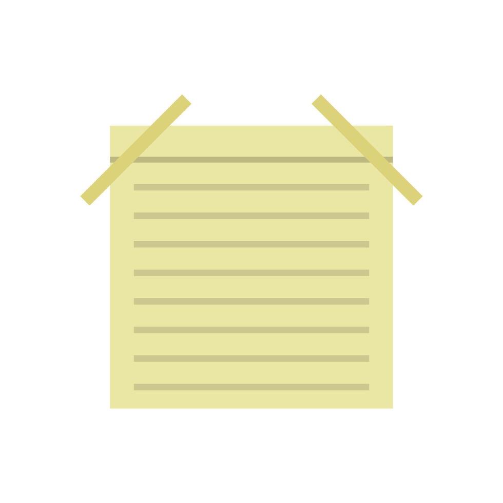 A note paper with two wooden sticks on it vector