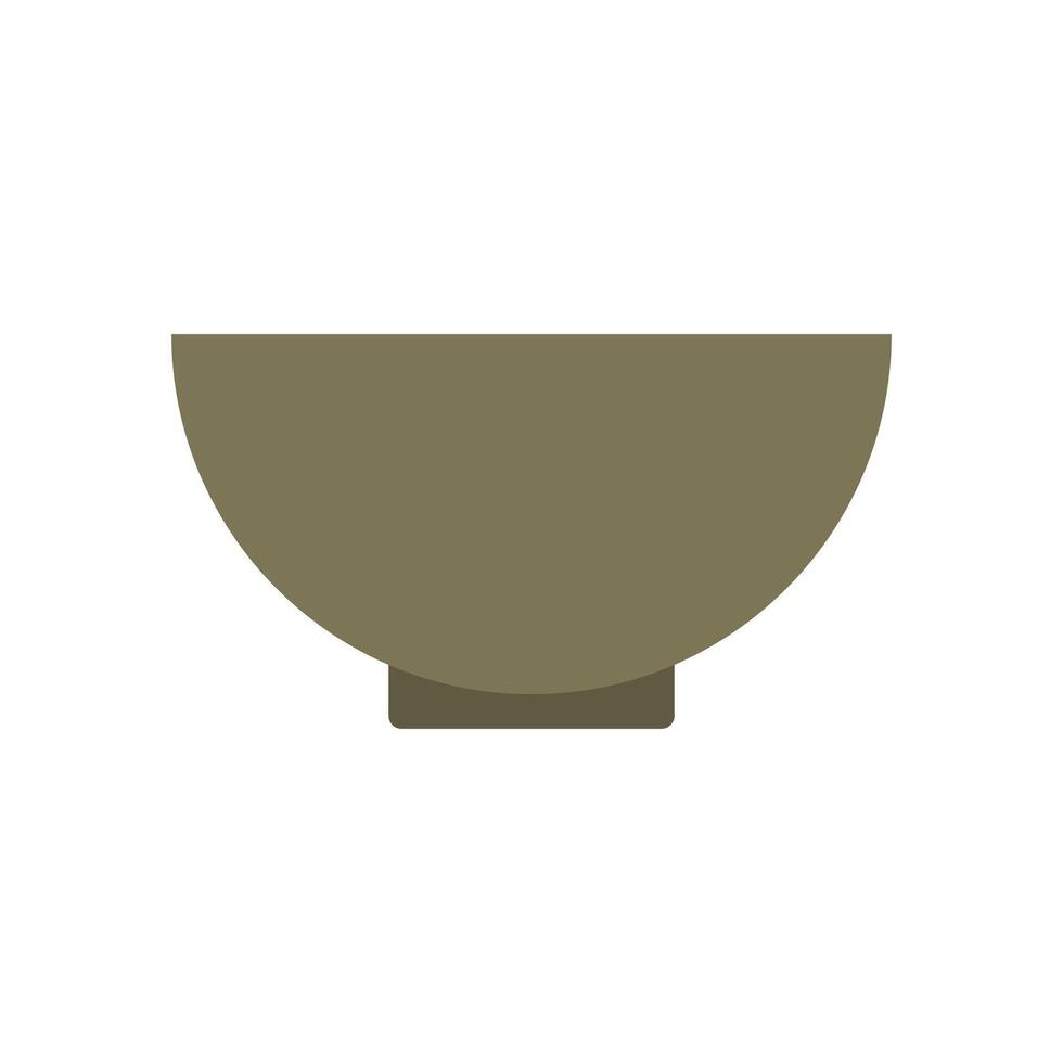 A bowl is shown in a flat design vector