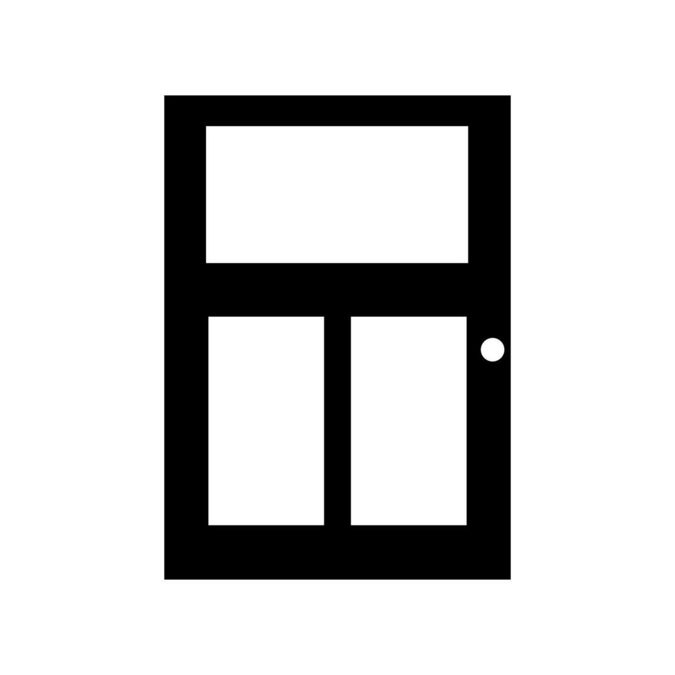 A black and white illustration of a door vector