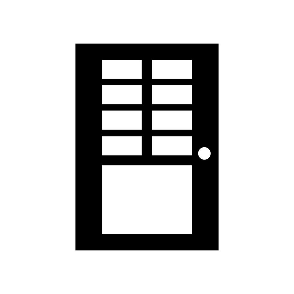 A black and white illustration of a door vector