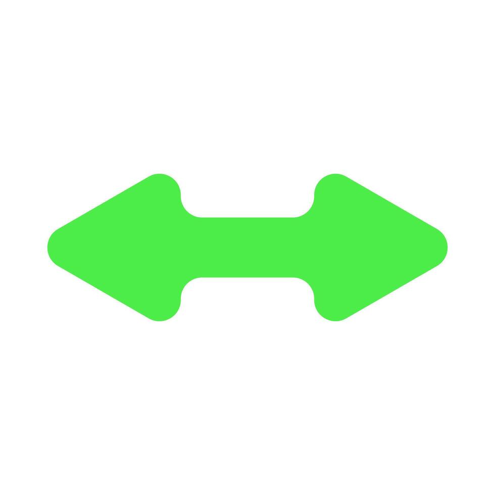 A green arrow pointing in the opposite direction vector