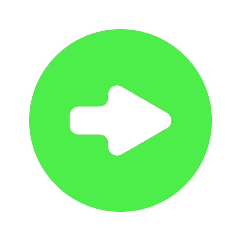 A green arrow pointing left in a circle vector