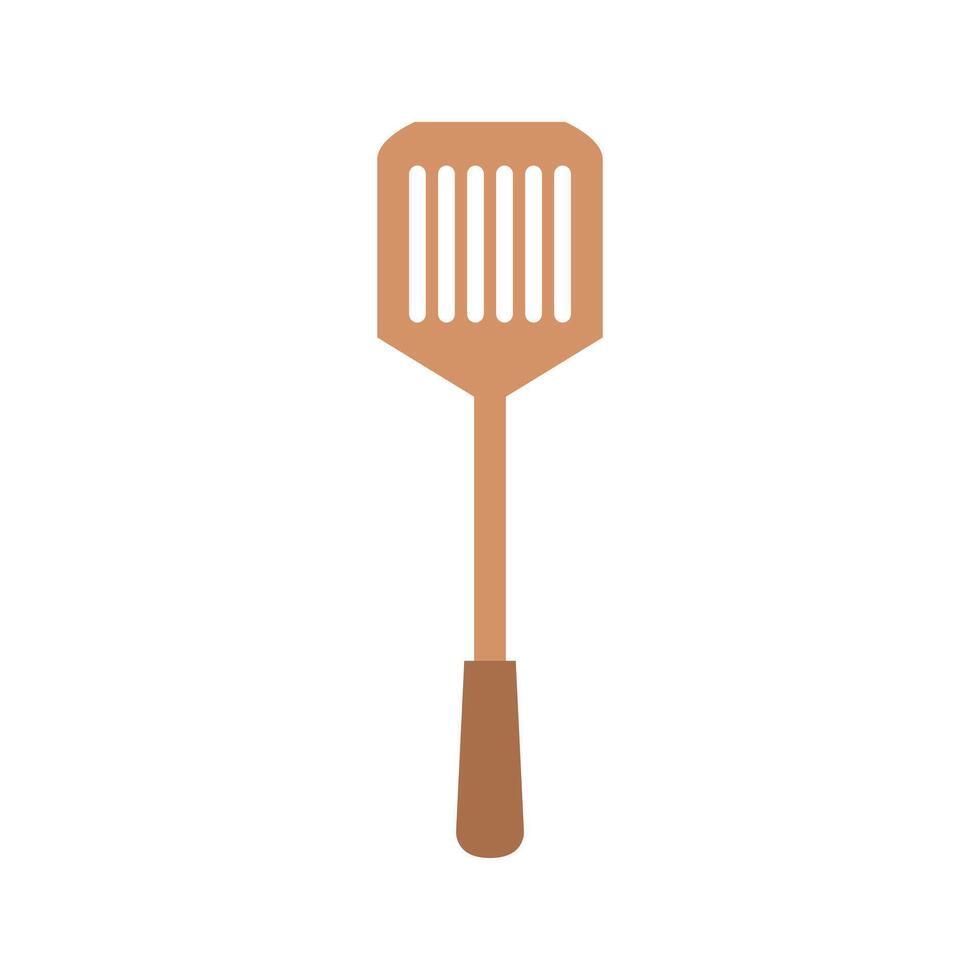 A wooden spatula on a white background vector