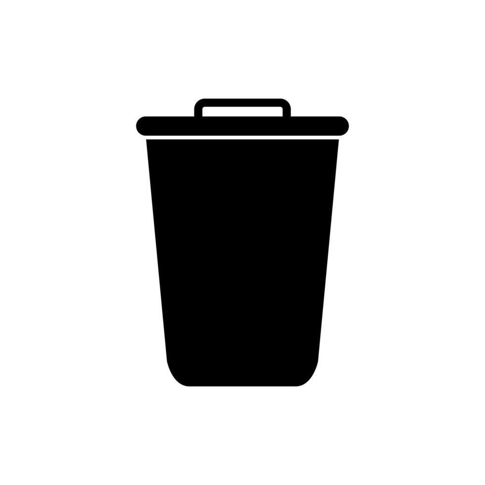 Black trash can icon on white background vector