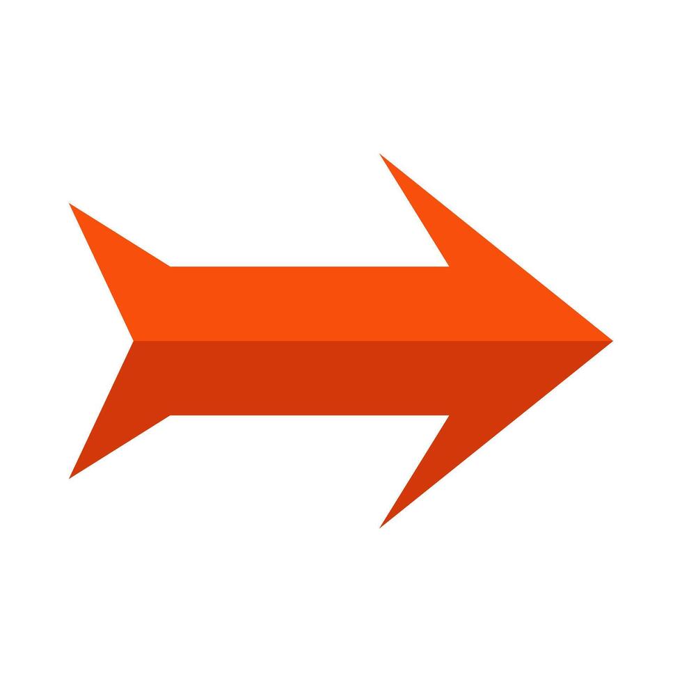 An orange arrow pointing to the right vector