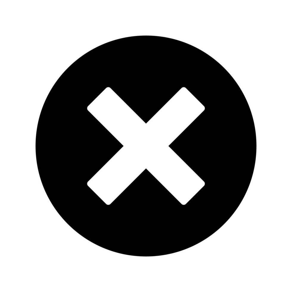 An x symbol in a black circle vector