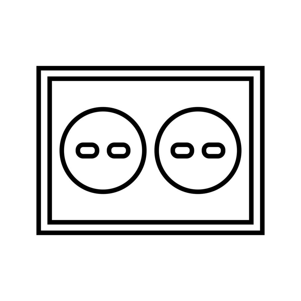 Two sockets in a square frame with two faces vector