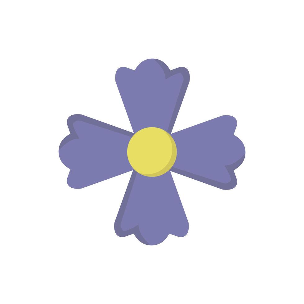 A purple flower with yellow center on a white background vector