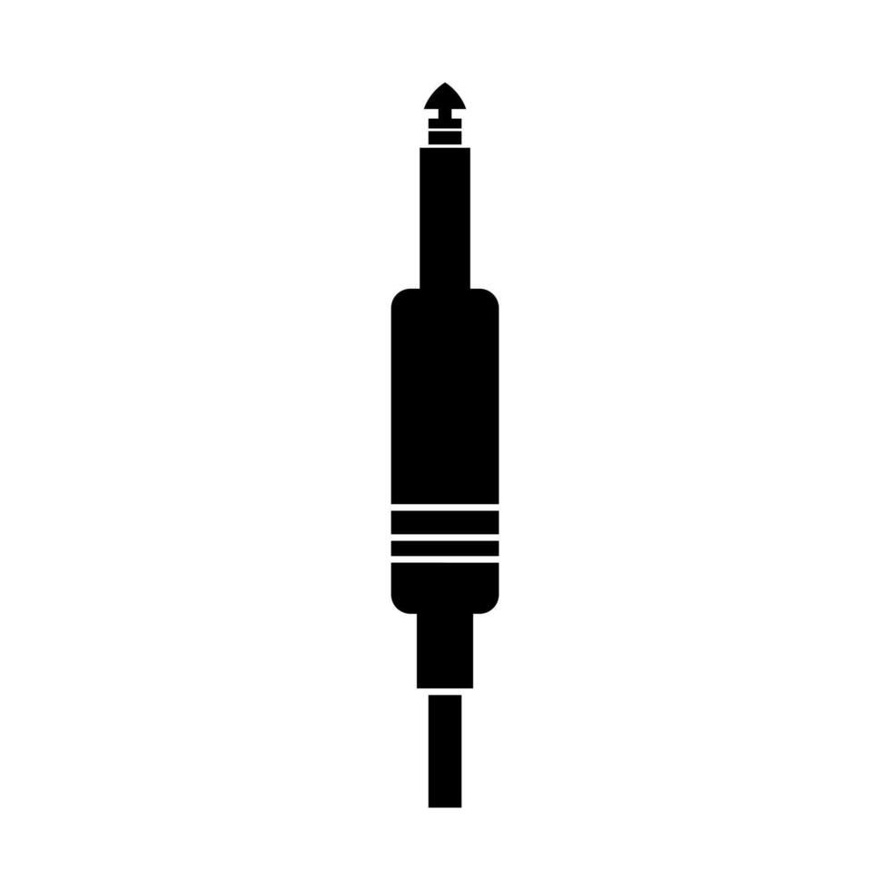 A black and white icon of a microphone vector