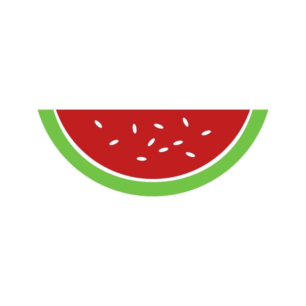 A slice of watermelon is shown on a white background vector