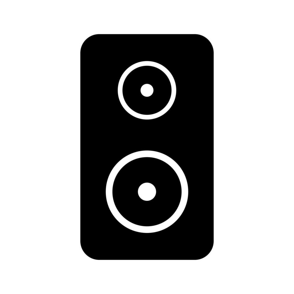 A black speaker icon on a white background vector