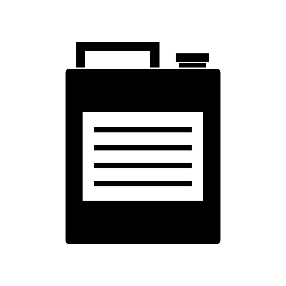A black and white icon of a gas can vector