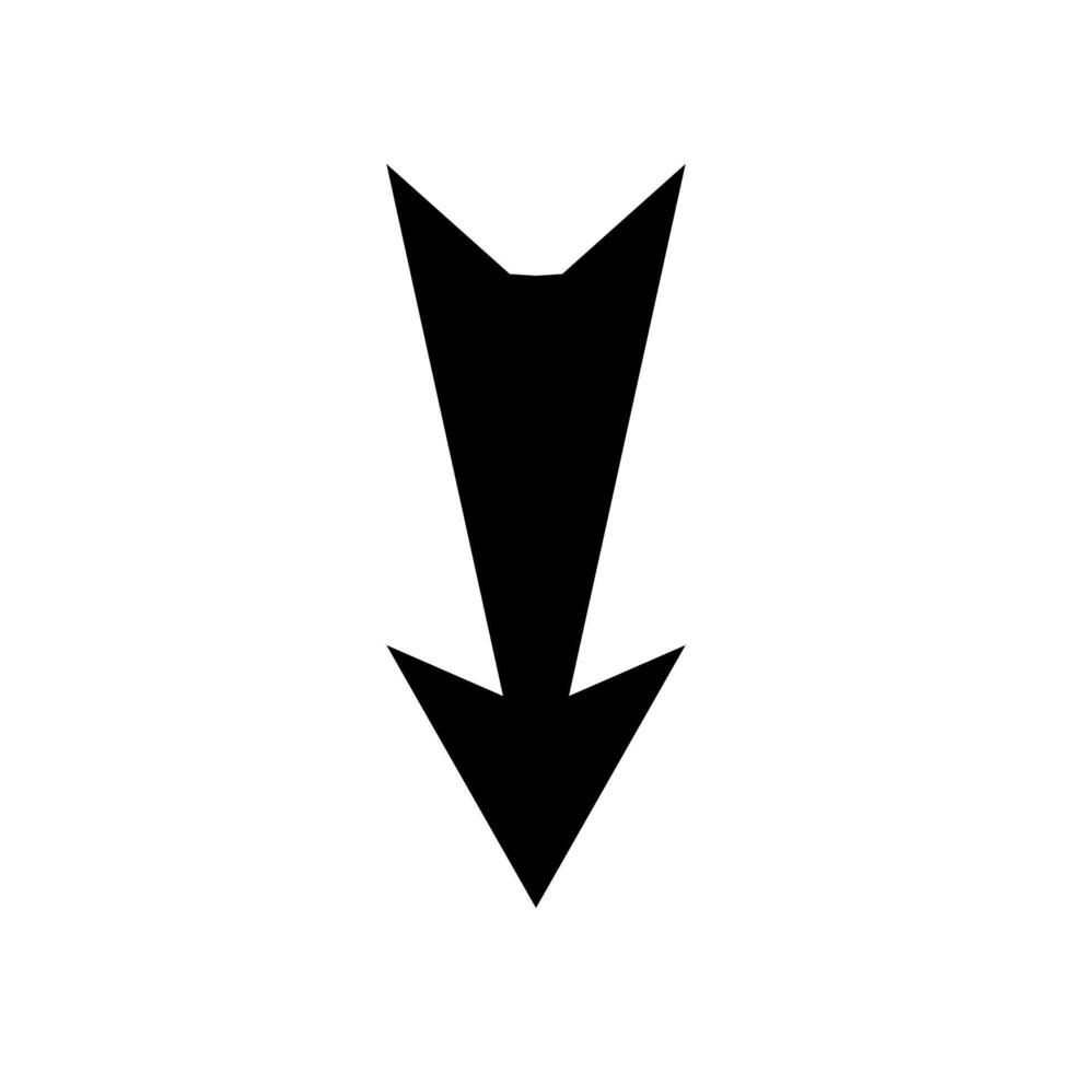 A black arrow pointing down on a white background vector