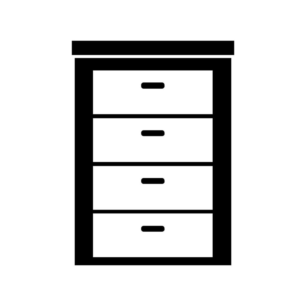 A black and white illustration of a dresser vector