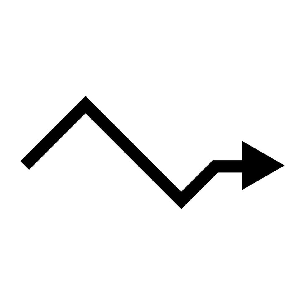A black and white illustration of an arrow going up vector