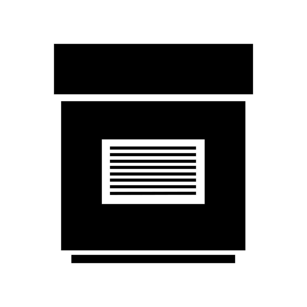 A black and white icon of a box vector
