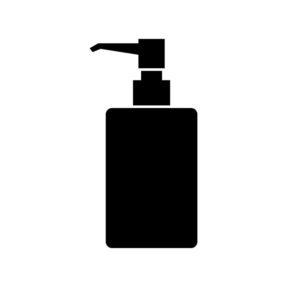 A black and white image of a bottle of soap vector