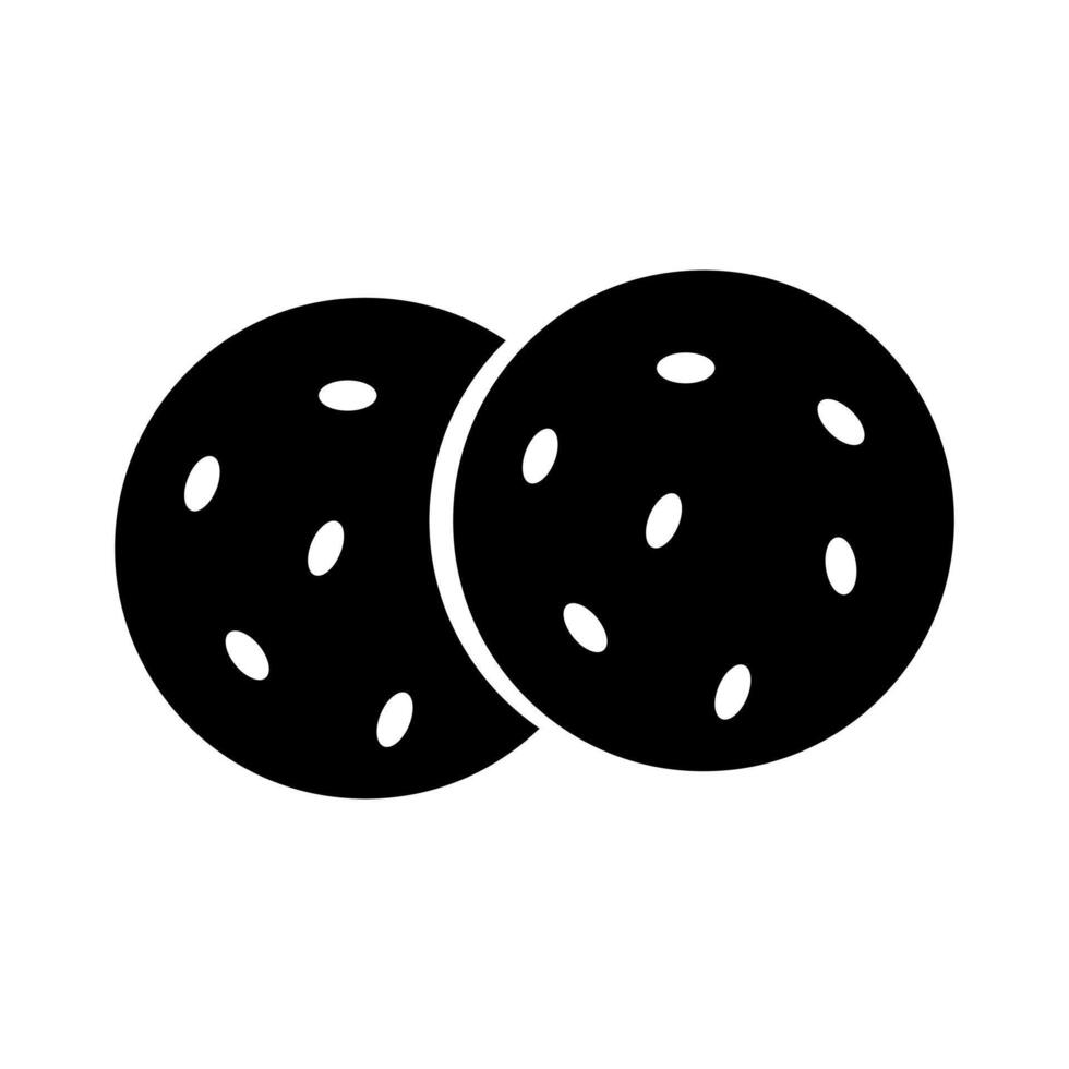 Two cookies are shown in black and white vector